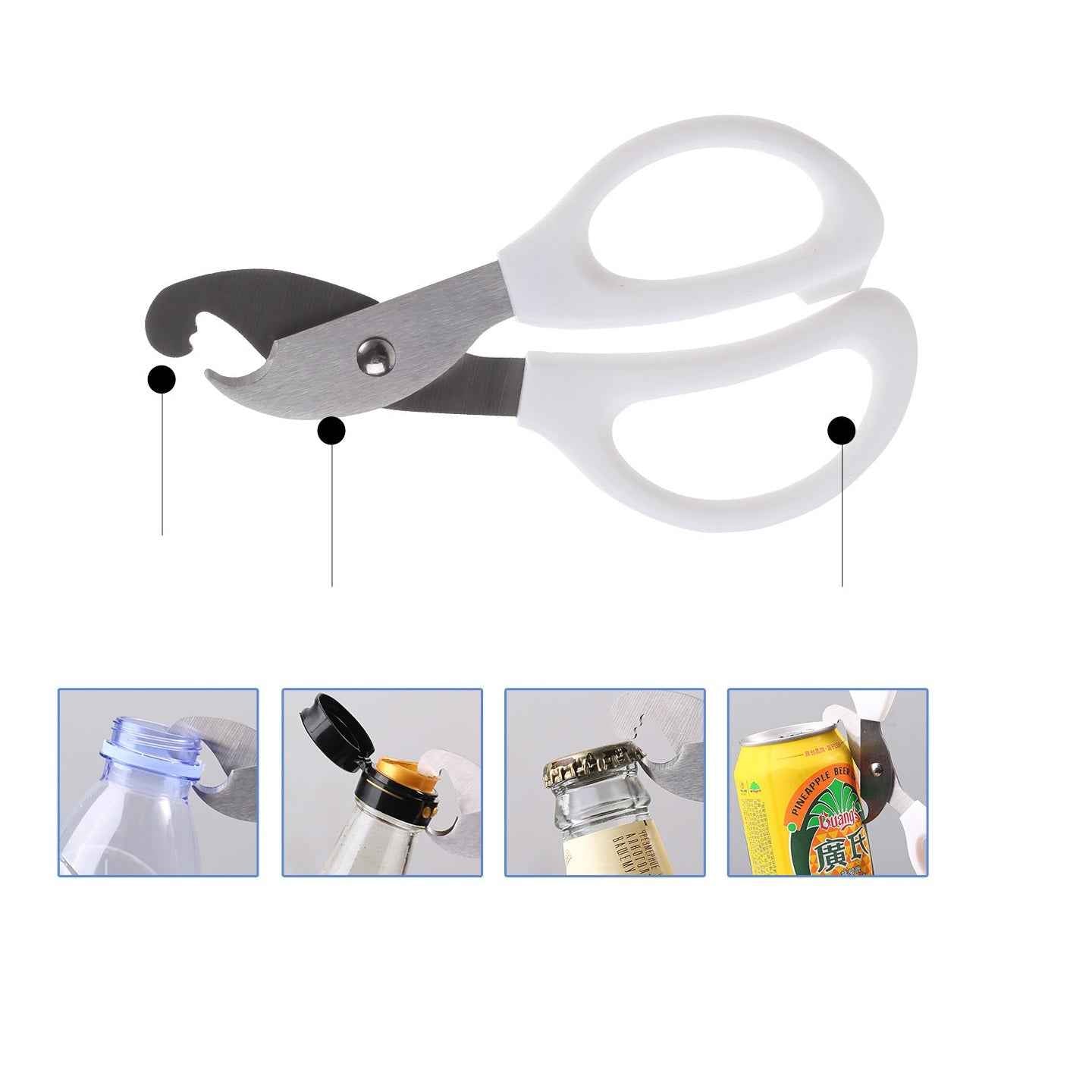 Japanese Curved Multi-Purpose Scissors – Can Lid Cutter Craft Utility