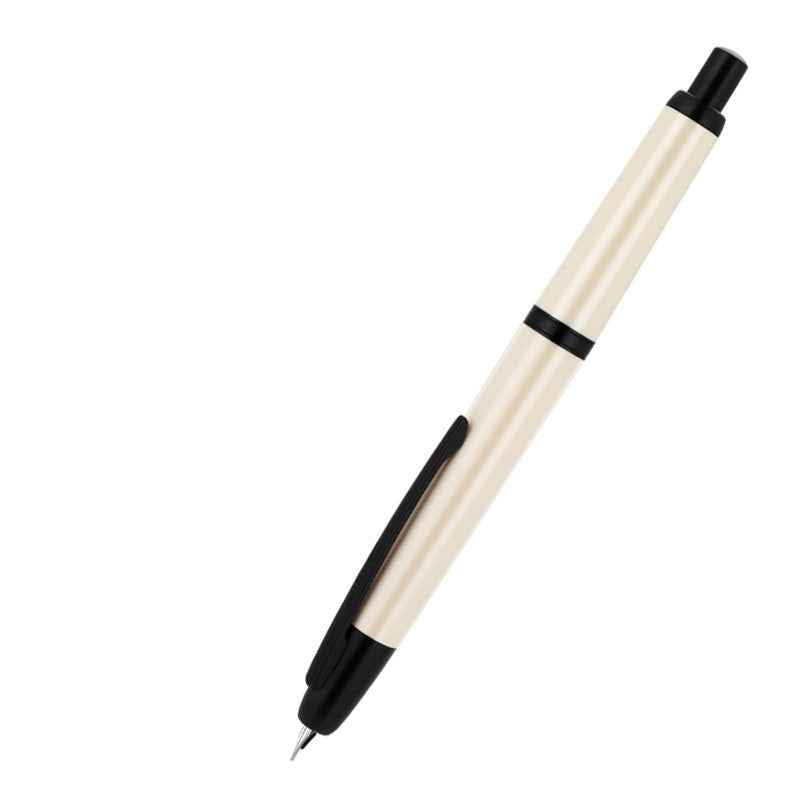 Jinhao 20 Retractable Fountain Pen – Click Iridium Nib with Converter Ivory Black Clip
