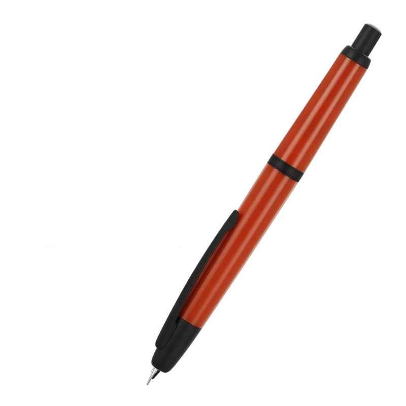 Jinhao 20 Retractable Fountain Pen – Click Iridium Nib with Converter Orange Red Black Clip