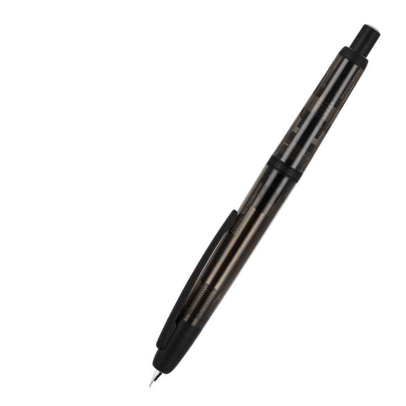 Jinhao 20 Retractable Fountain Pen – Click Iridium Nib with Converter Black Clear Black Clip
