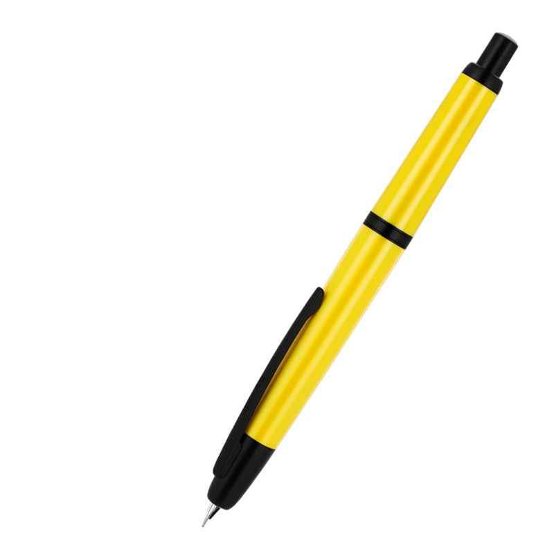 Jinhao 20 Retractable Fountain Pen – Click Iridium Nib with Converter Yellow Black Clip