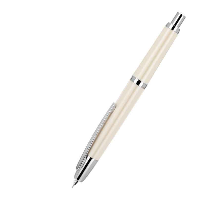 Jinhao 20 Retractable Fountain Pen – Click Iridium Nib with Converter Ivory Silver Clip