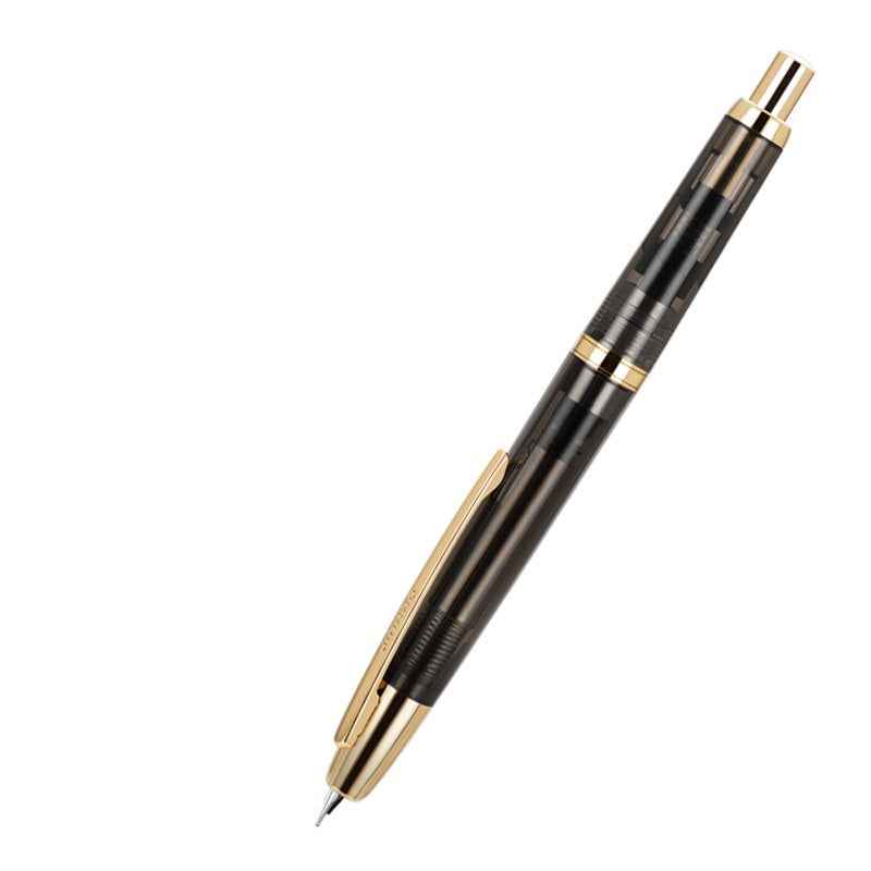 Jinhao 20 Retractable Fountain Pen – Click Iridium Nib with Converter Black Clear Gold Clip
