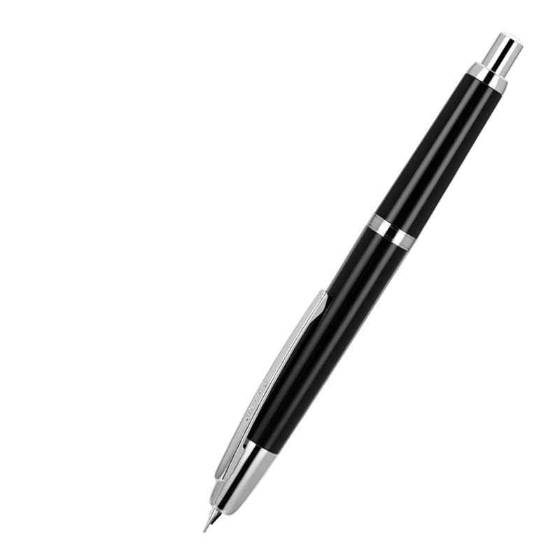 Jinhao 20 Retractable Fountain Pen – Click Iridium Nib with Converter Black Silver Clip