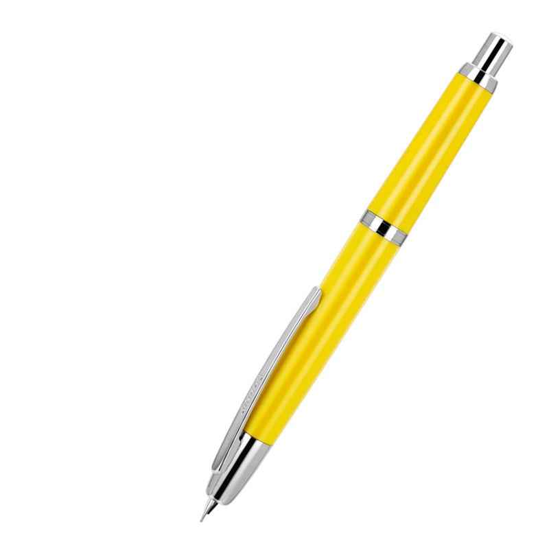 Jinhao 20 Retractable Fountain Pen – Click Iridium Nib with Converter Yellow Silver Clip