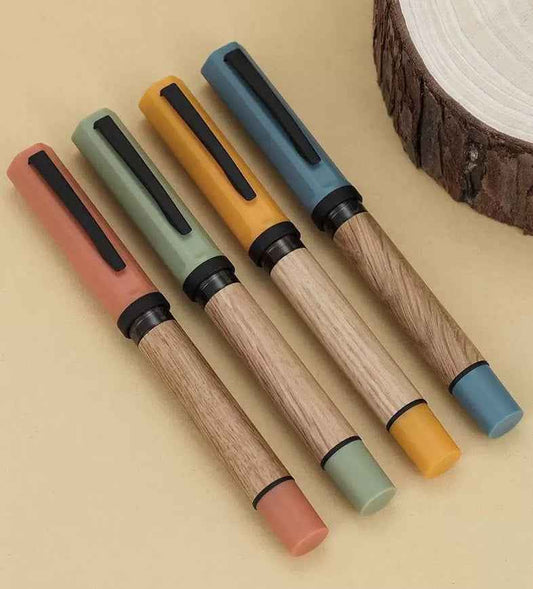 Jinhao 58 Wooden Fountain Pen - Natural Oak