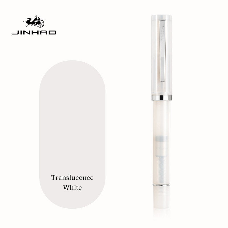Jinhao 58D Fountain Pen – Translucent Resin Body Translucence White