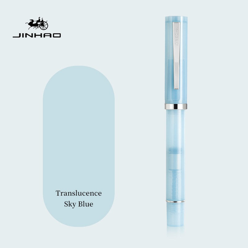 Jinhao 58D Fountain Pen – Translucent Resin Body Translucence Sky Blue