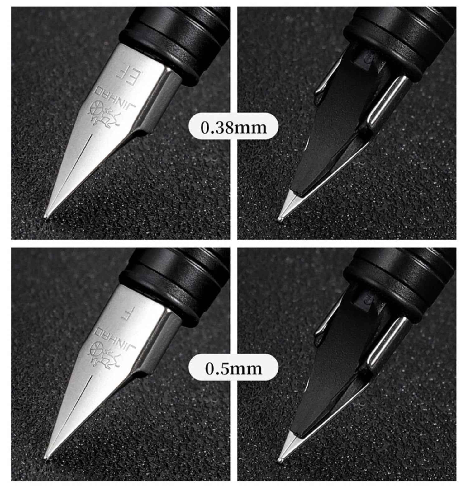 Jinhao 65 Fountain Pen Set of 2 – Silver & Matte Black Iridium Nib