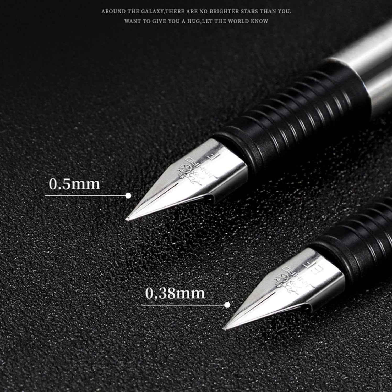 Jinhao 65 Fountain Pen Set of 2 – Silver & Matte Black Iridium Nib