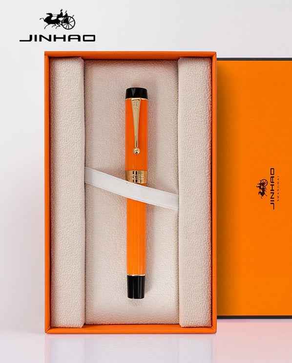 Jinhao Century 100 Fountain Pen – 18K Gold Plated Two-Tone Nib Orange