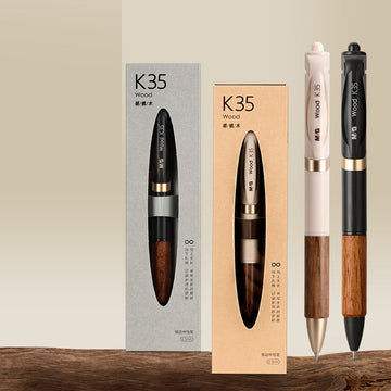 M&G K35 sklopiva gel olovka od orahovog drveta 0,5 mm, pakiranje od 2 komada