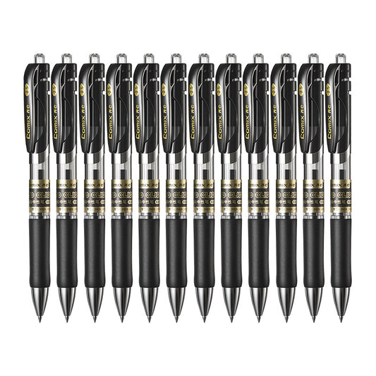 Comix K3511,Retractable Gel Ink Pens,Fine Point (0.5mm),12 Count - TTpen
