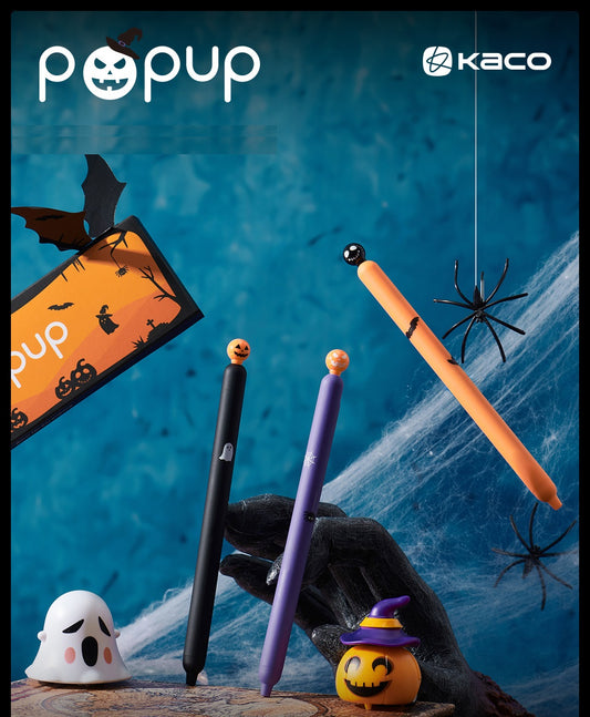 KACO POPUP Halloween Gel Ink Pen,0.5mm,Black Ink,3 Pack
