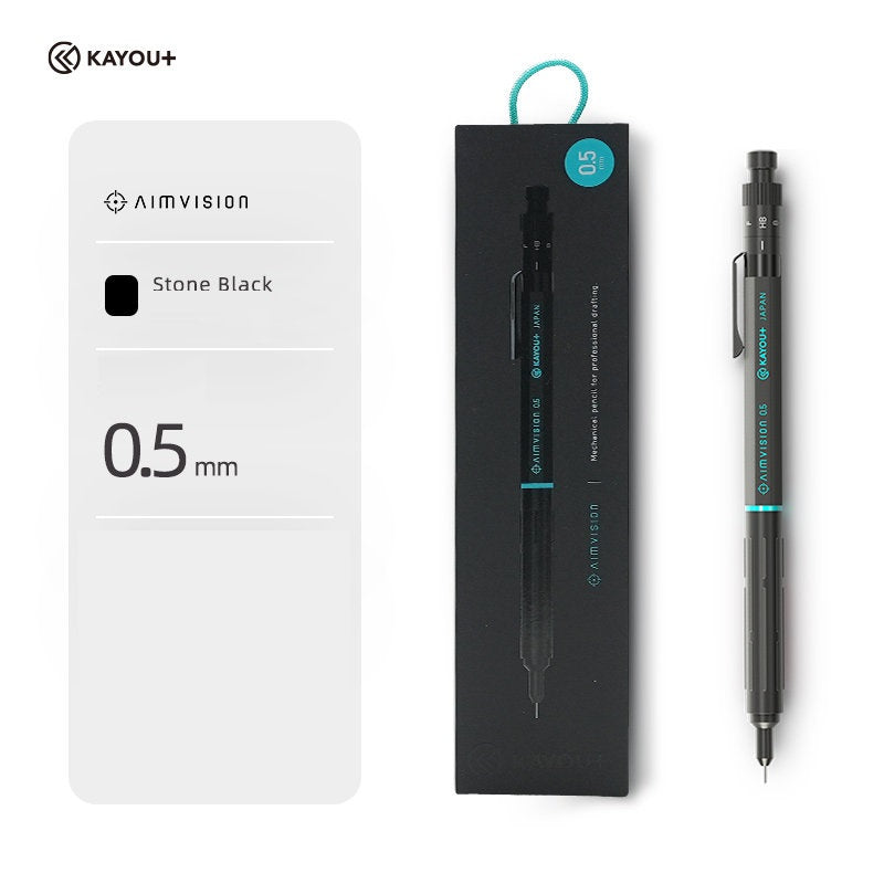 KAYOU AIMVISION Mechanical Pencil – 0.5mm High-Precision Drafting Pencil Stone Black