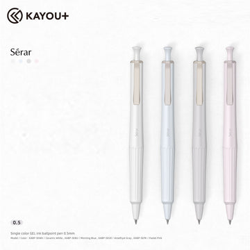 KAYOU Serar Retractable Gel Pen – 0.5mm Bullet Tip, Fast-Dry Black Ink, Resin Body, Brass Core & Metal Refill