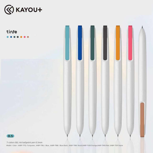 KAYOU Tinte Colored Retractable Gel Pen – 0.5mm,7 Ink Colors