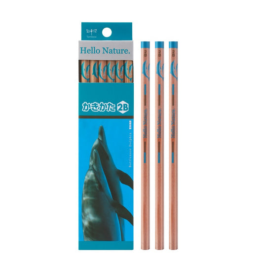 Tombow 2B HB Wooden Pencils, Hello Nature, 12 Pack, Dolphin