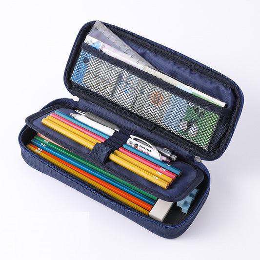 KING JIM GSG2000 Astuccio in Tela per Penne Doppio Scomparto Astuccio per Matite