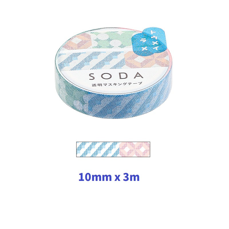 KING JIM SODA priehľadná maskovacia páska s trblietkami
