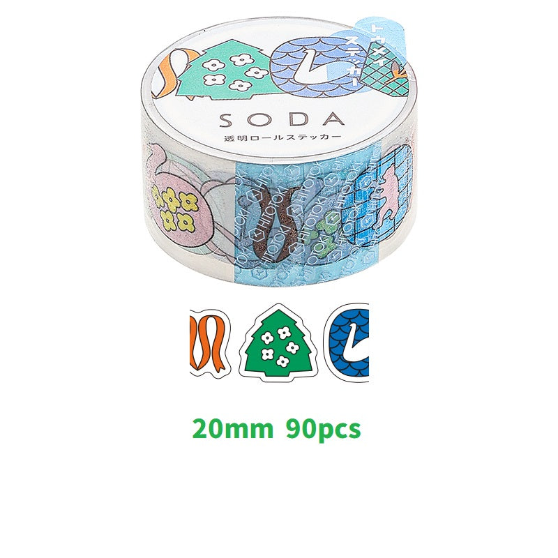 KING JIM SODA Transparentné maskovacie páskové nálepky