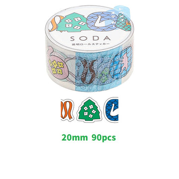 KING JIM SODA Transparentné maskovacie páskové nálepky