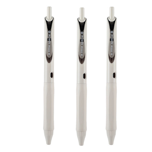 KOKUYO A Little Special viviDRY Quick-Dry Retractable Gel Pen | 0.5mm Black Ink | Vintage Barrel | Set of 3 Beige