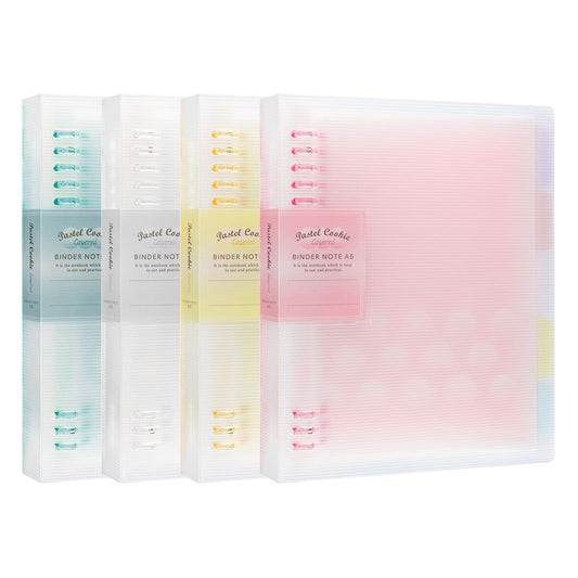 KOKUYO Pastel Cookie 8-Ring Loose-Leaf Binder | Soft-Light Compact Notebook — A4 / A5 / B5, 4 Colors