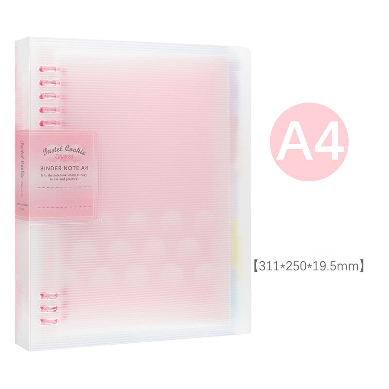KOKUYO Pastel Cookie 8-Ring Loose-Leaf Binder | Soft-Light Compact Notebook — A4 / A5 / B5, 4 Colors A4 Pink