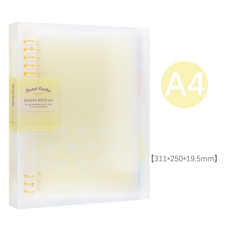 KOKUYO Pastel Cookie 8-Ring Loose-Leaf Binder | Soft-Light Compact Notebook — A4 / A5 / B5, 4 Colors A4 Yellow