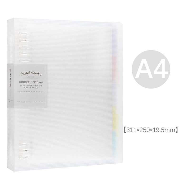 KOKUYO Pastel Cookie 8-Ring Loose-Leaf Binder | Soft-Light Compact Notebook — A4 / A5 / B5, 4 Colors A4 Clear