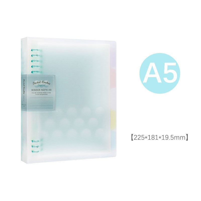KOKUYO Pastel Cookie 8-Ring Loose-Leaf Binder | Soft-Light Compact Notebook — A4 / A5 / B5, 4 Colors A5 Blue