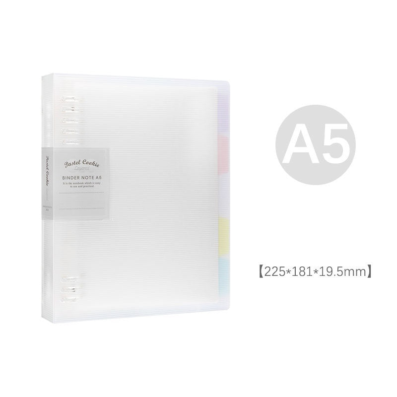 KOKUYO Pastel Cookie 8-Ring Loose-Leaf Binder | Soft-Light Compact Notebook — A4 / A5 / B5, 4 Colors A5 Clear
