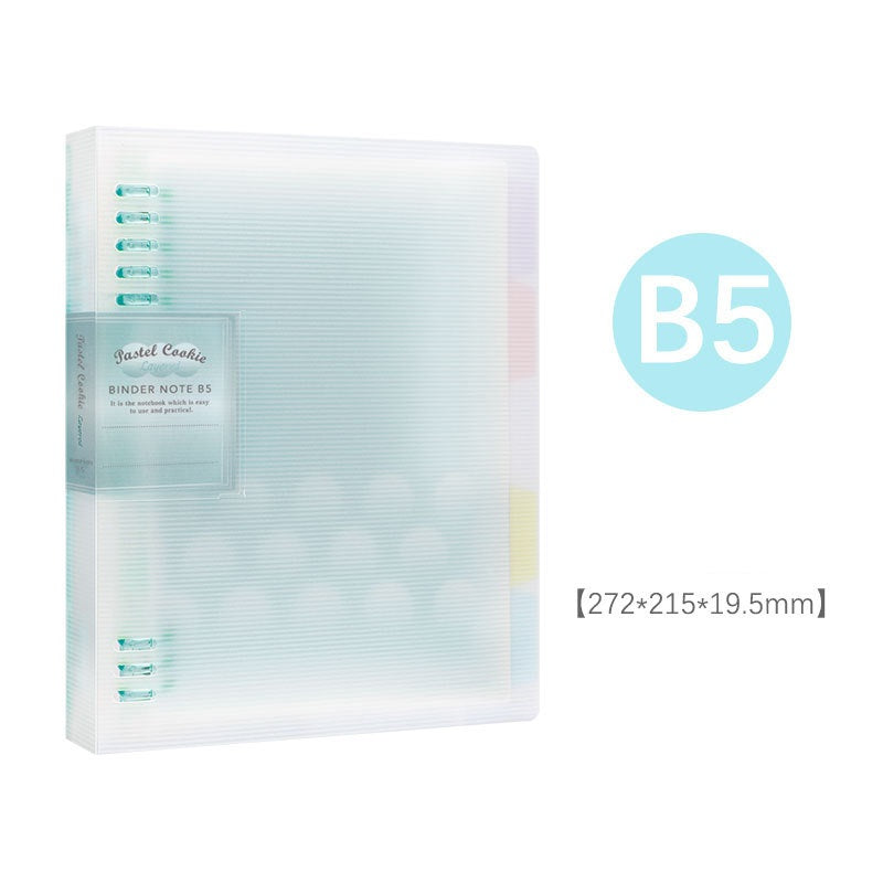 KOKUYO Pastel Cookie 8-Ring Loose-Leaf Binder | Soft-Light Compact Notebook — A4 / A5 / B5, 4 Colors B5 Blue
