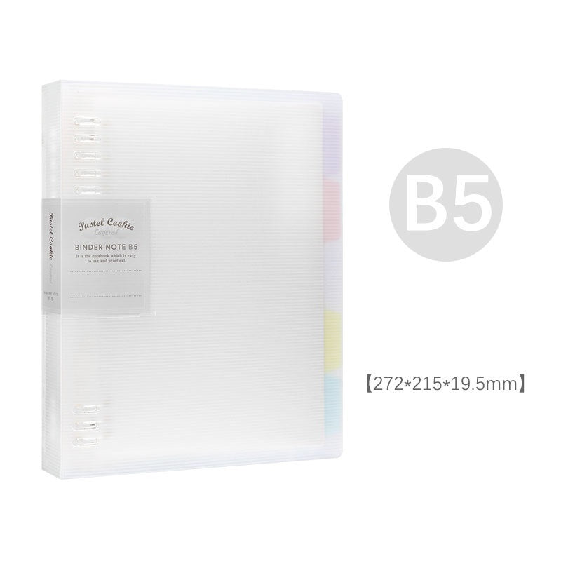 KOKUYO Pastel Cookie 8-Ring Loose-Leaf Binder | Soft-Light Compact Notebook — A4 / A5 / B5, 4 Colors B5 Clear