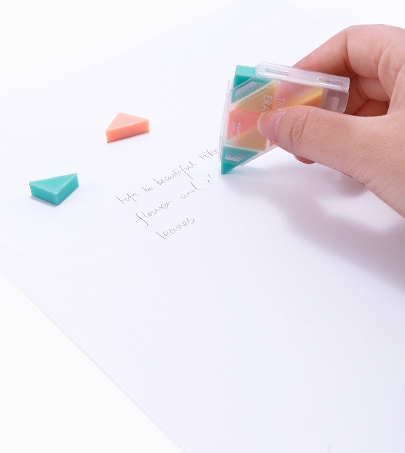 KOKUYO Triangular Eraser Pastel Cookie 4 Pack