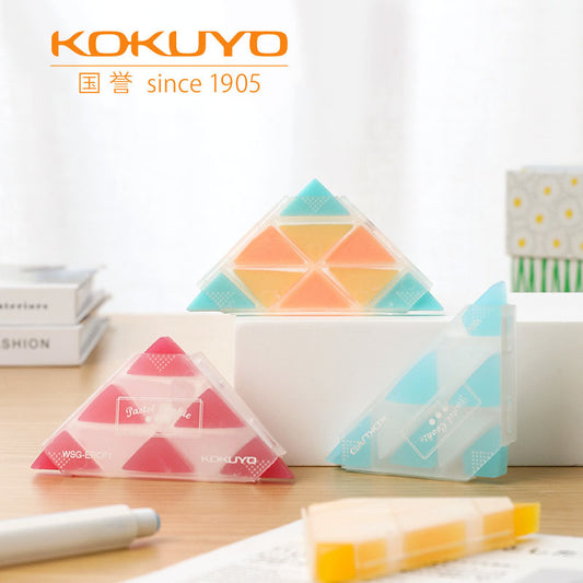 KOKUYO Triangulär suddgummi pastellkaka 4-pack