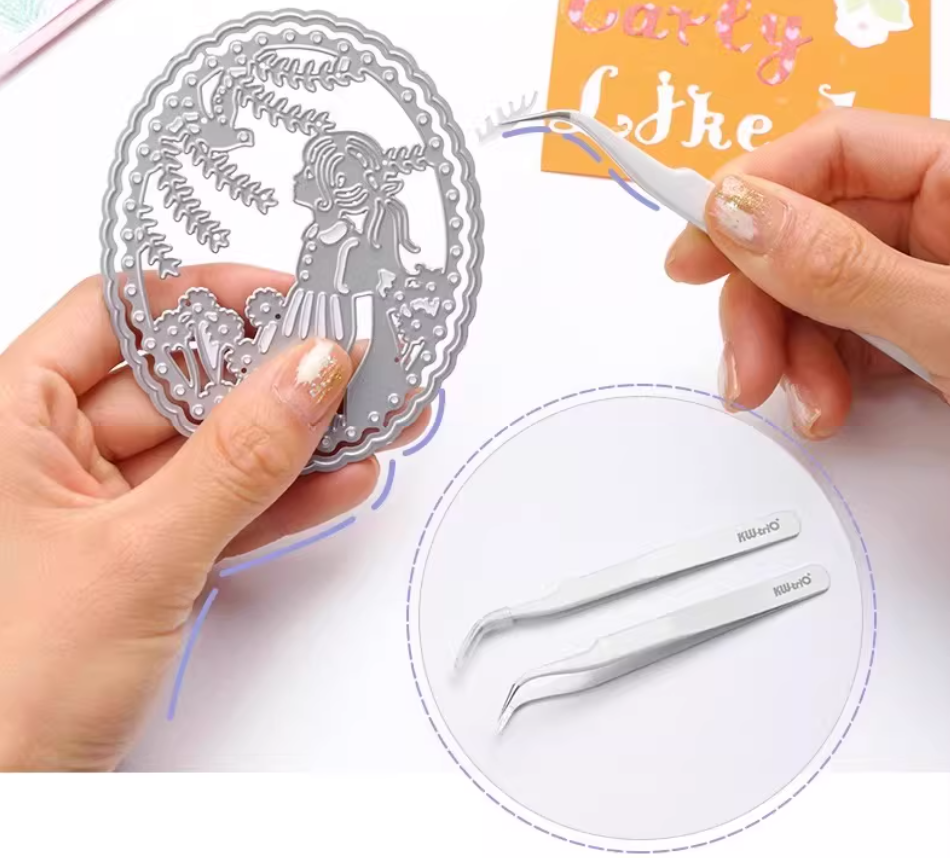 KW-TRIO Crafting Sticker Tweezers,2 Pack