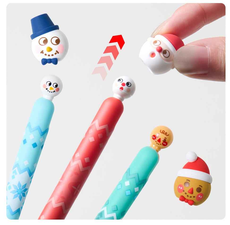 Kaco POPUP Gel Pens Christmas 0.5mm 3 Pack with Black Ink Refills