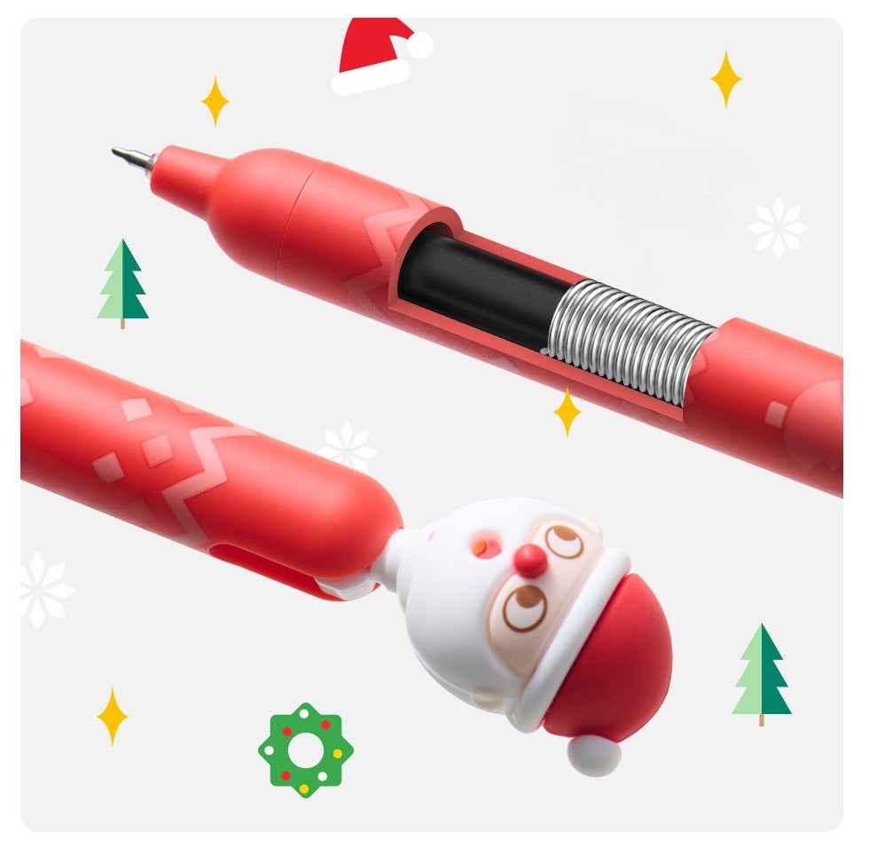 Kaco POPUP Gel Pens Christmas 0.5mm 3 Pack with Black Ink Refills