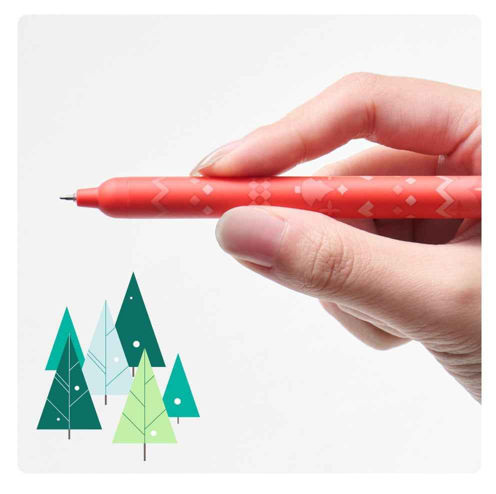 Kaco POPUP Gel Pens Christmas 0.5mm 3 Pack with Black Ink Refills