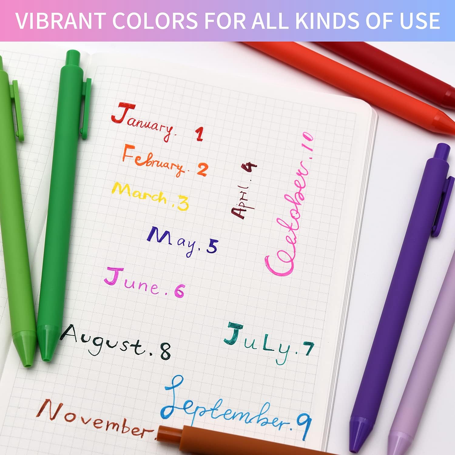 KACO Retractable Gel Pens, 20 Assorted Colors - TTpen