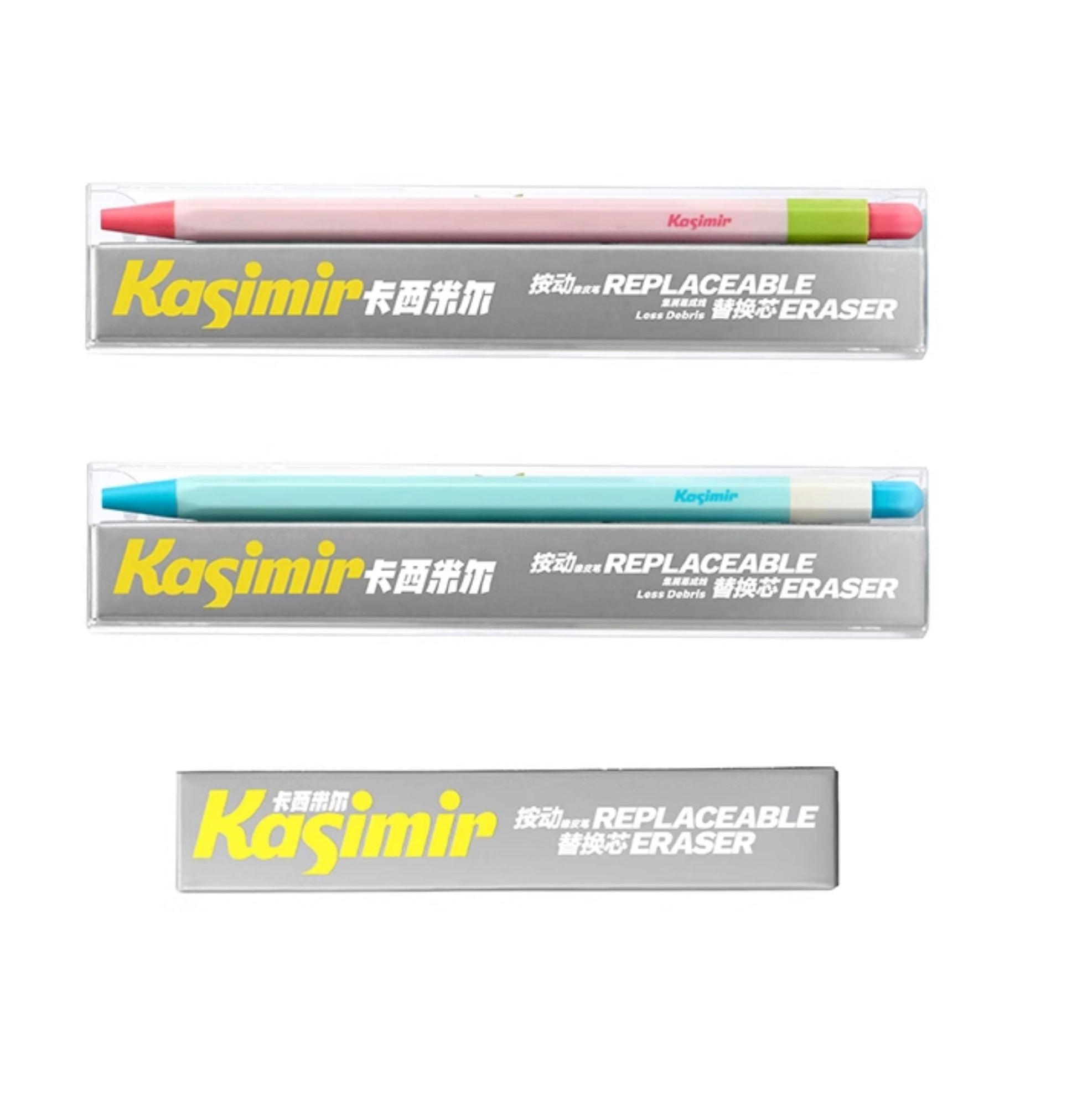 Kasimir Click Eraser Pen with 10 Refills — No-Sharpen Retractable Precision Eraser