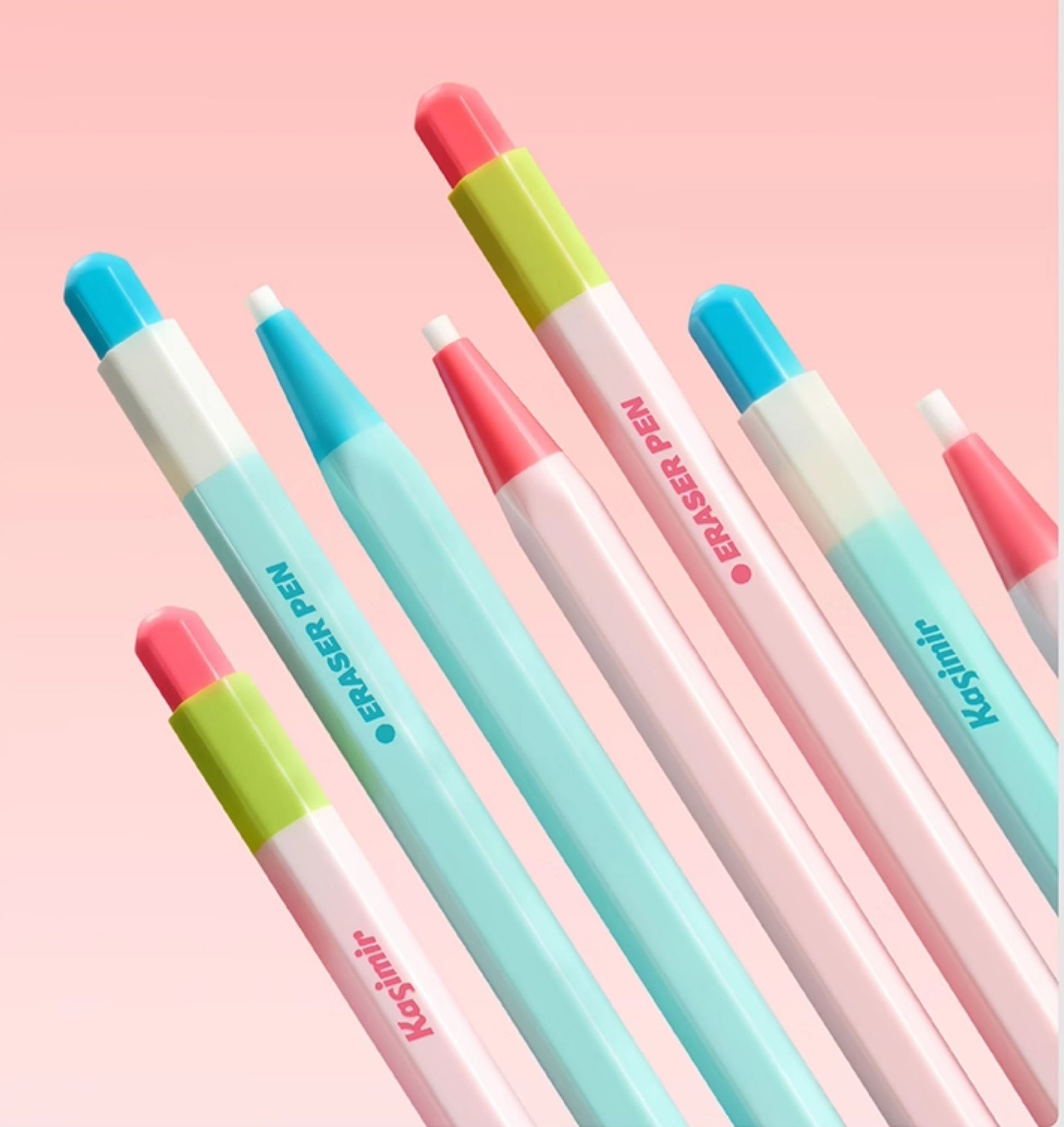 Kasimir Click Eraser Pen with 10 Refills — No-Sharpen Retractable Precision Eraser