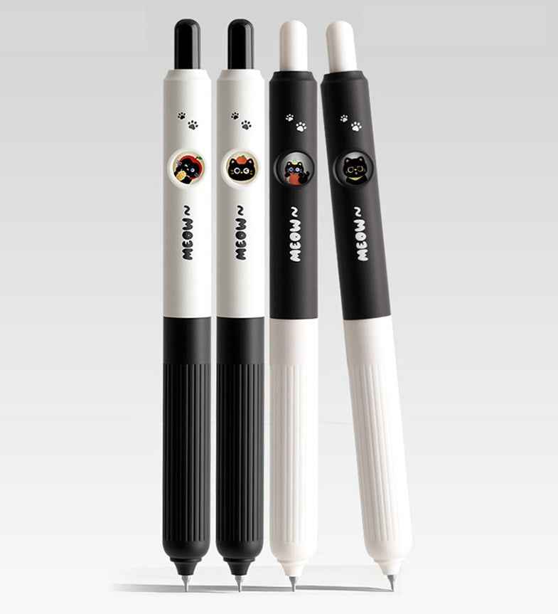 Kawaii Cat Face Changing Click Gel Pens - 12-Pack