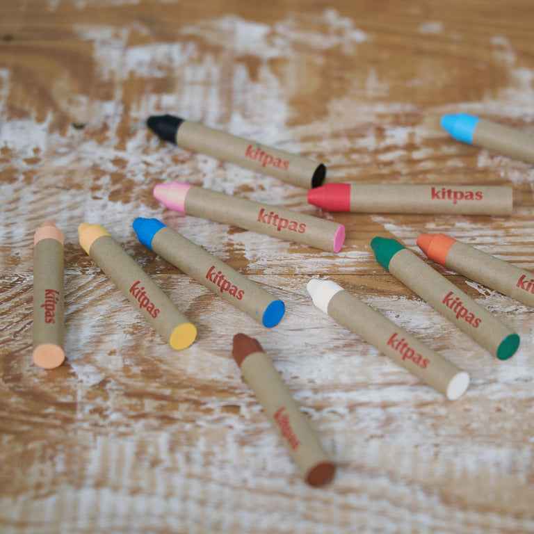 Kitpas Rice Bran Wax Art Crayons - 6/12/16/24 Colors