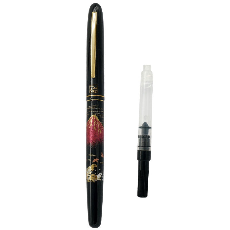 Kuretake x Wancher Maki-e Student Fountain Pen with Ink Converter 1