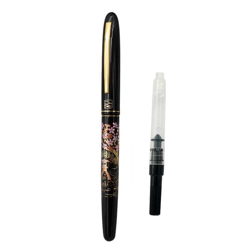 Kuretake x Wancher Maki-e Student Fountain Pen with Ink Converter 2