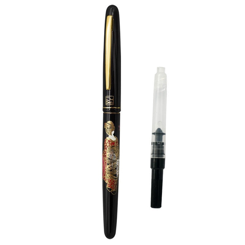 Kuretake x Wancher Maki-e Student Fountain Pen with Ink Converter 10