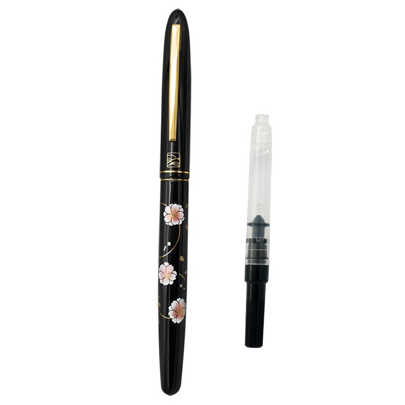 Kuretake x Wancher Maki-e Student Fountain Pen with Ink Converter 4